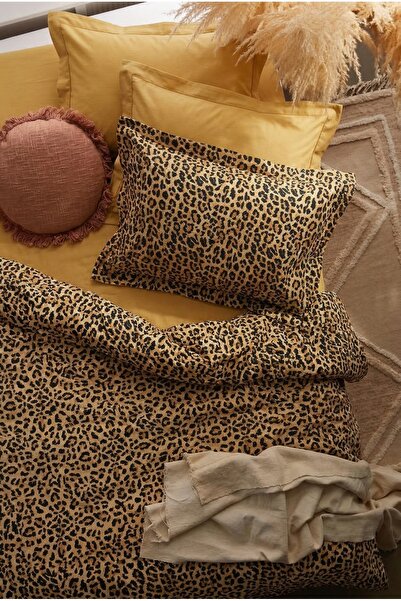 NESCO Leopar Desenli %100 Pamuk Tek Kişilik Nevresim Takımı 160x220 + Düz Har...