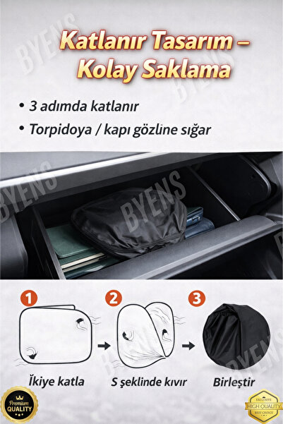 BYENS Araba Ön Cam Güneşlik Araba Cam Güneşliği Otomobil Güneşlikleri Araç Gölgelik Oto İçi Katlanır Kare