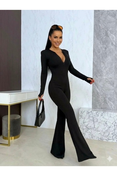 OnlyForYou Salopetă Damă, Modelatoare, cu pantalon Evazat, din material Elast...