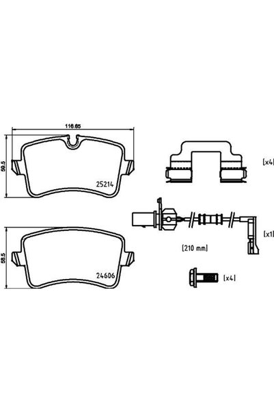 Brembo Σετ τακακιών δισκόφρενου Audi A4 B8/A5/A6 Allroad C7 Audi (Faw) A6L C7