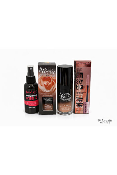 TLM Set Machiaj – Fond de Ten Anti-Aging Collagen + Spray Fixare Mist & Fix +...