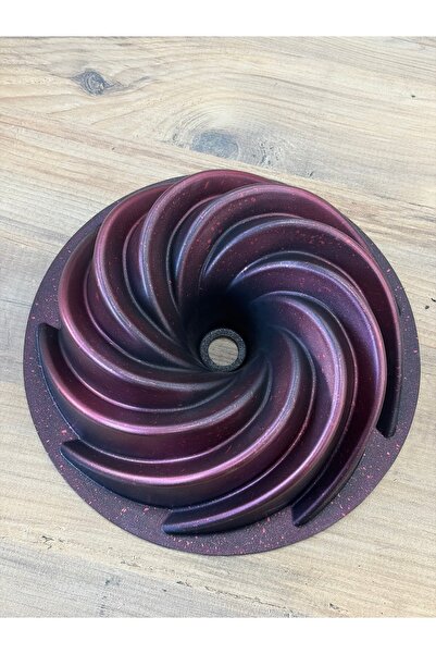 Premium Granit Döküm Rüzgar Gülü Kek Kalıbı - 24 cm - 6 Katmanlı Yapışmaz Kaplama - Mürdüm/Granit
