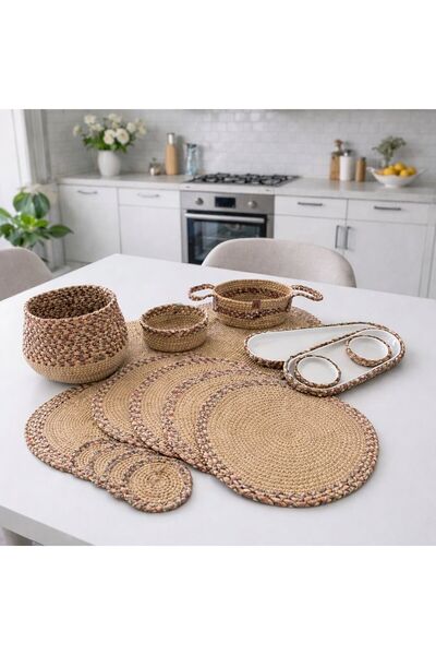 home inn 16-Piece Knitted Model Table Decoration/Tableware Set – Placemat Pla...