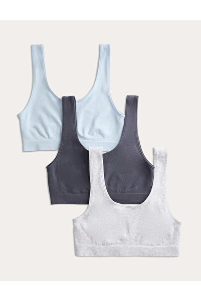 Marks & Spencer 3'lü Dikişsiz Balensiz Crop Top Sütyen Seti