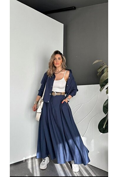 EGZOTİK ASORTİK Σετ πουκάμισο με φούστα και κουμπωτά Ζώνη τεμαχίων