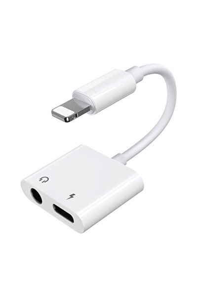 Joyroom Adaptor audio S-Y104 Lightning la mufă jack de 3,5 mm + Lightning 12 ...