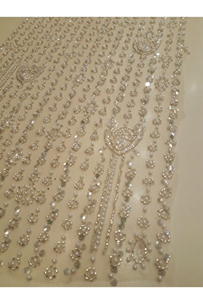 Safir Kumaş Kesip Aplik yada Morif Çııkarmalık Top Sonu Ten Nude Rengi Taşlı ...