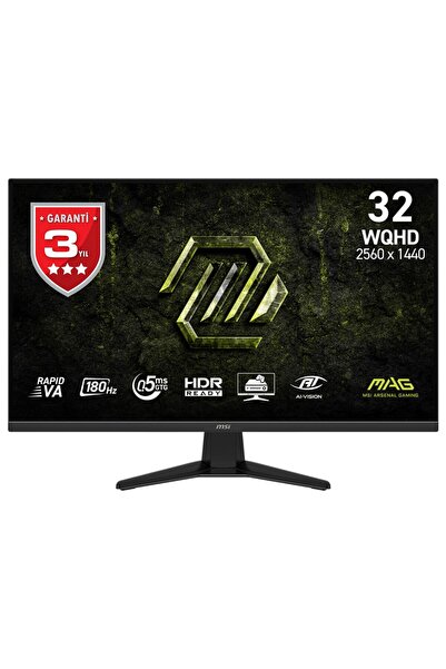 MSI 31.5" 325Qf E18V 180Hz 0.5Ms 2K 2560X1440 (Wqhd) 16:9 Flat Rapid Va Adapt...
