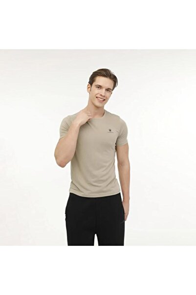 lumberjack Modal Sb203 Men's Khaki Round Neck T-Shirt