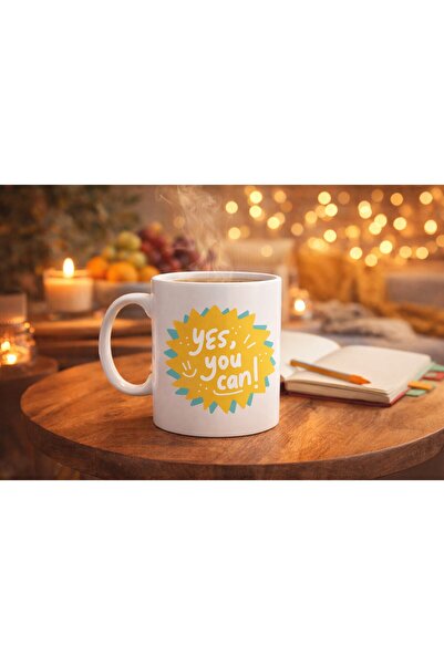 Twin Store كوب تحفيزي بتصميم "نعم، أنت قادرة على ذلك" موديل 131، كوب خزفي برس...