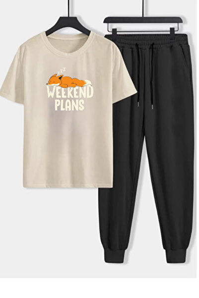 LAVİTTA Wekeend Printed Sweatpants and T-Shirt - Jogger Pants T-Shirt Bottom ...