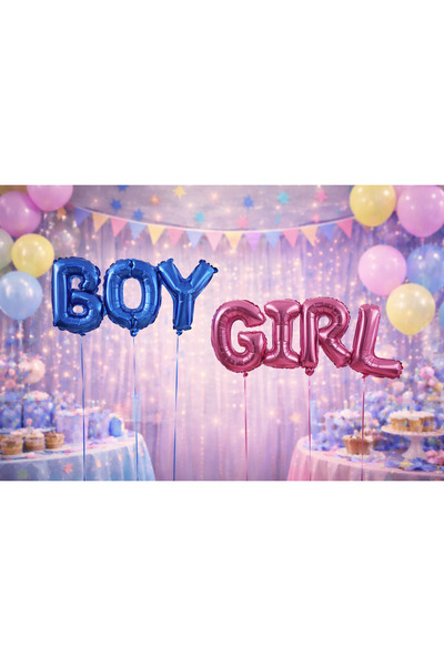 Happyewent Boy Girl Foil Letter Balloon Set – Gender Reveal Party Balloon Dec...