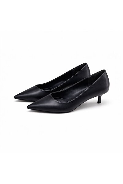 PATRON SHOES Hakiki Deri 4 cm Topuklu Sivri Burun Kadın Stiletto