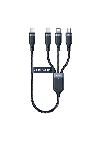 Joyroom Cablu S-A18 3-în-1 USB-A la USB-C/Lightning/Micro USB 1,2 m Negru