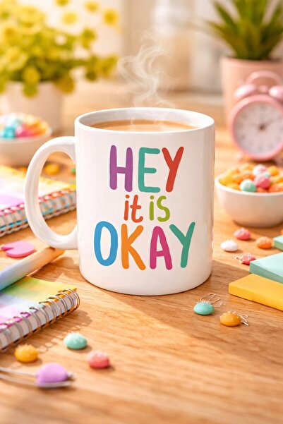 Twin Store كوب تحفيزي بتصميم "هاي، إنه مُتاح" موديل 137 - كوب بورسلين بتصميم ...