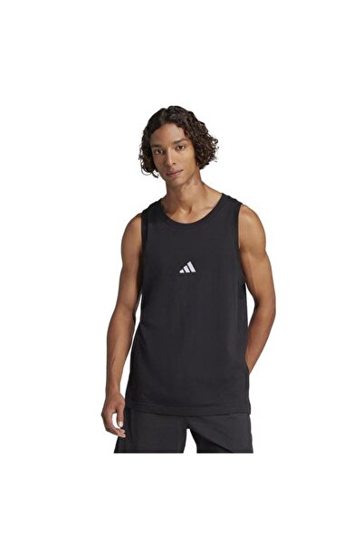 adidas Essentials Small Logo Men's Black Round Neck Tank Top