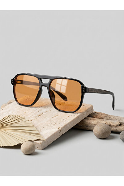 VEGA EYEWEAR Reyon Çift Köprülü Turuncu Camlı Trend Güneş Gözlüğü Erkek Kadın