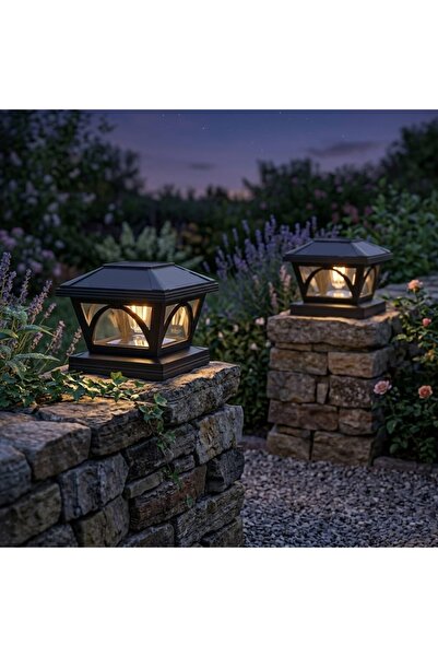 gaman 2 Adet Güneş Enerjili Duvar Üstü Su Geçirmez Solar Set Üstü Bahçe Armat...