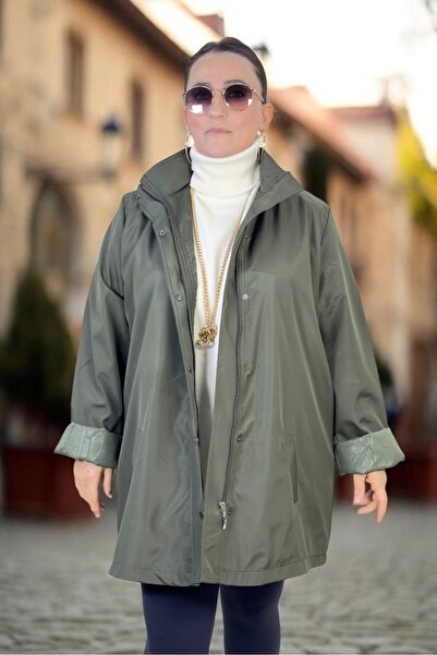 yagmurberen Removable Hooded Snap and Zipper Closure Imported Bonded Fabric E...