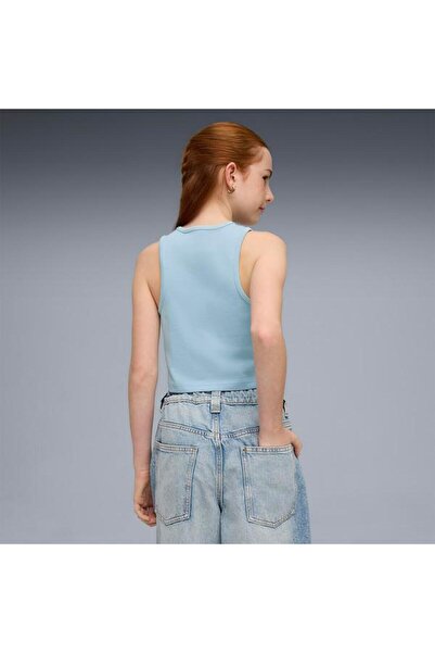 Puma Μπλουζάκι για κορίτσια με στενή εφαρμογή και στάμπα, μπλε, από τα μέσα τ...