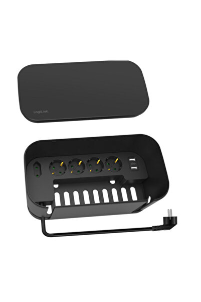 LogiLink Prelungitor LPS282U, 5 prize, cutie management cabluri, 2 x USB-A, 1...