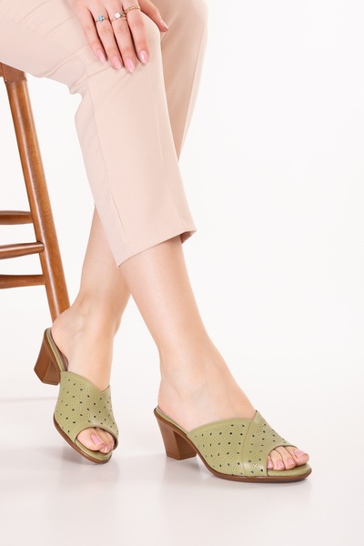 Gondol Жіночі шльопанці на високих підборах з натуральної шкіри vdt.222 кольо...