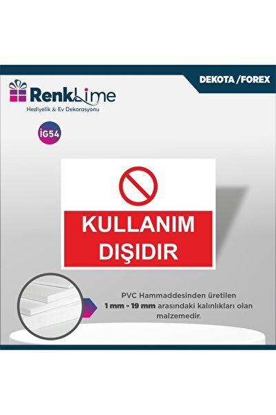 renklime Warning Sign - Out of Use
