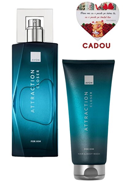 AVON Attraction Closer Eau de Toilette Set for Him, 75 ml + Shower Gel for Ha...