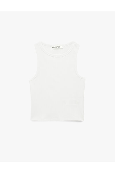 Koton bumbac bucăți tricotaj cu striații Bluză fără mâneci guler rotund