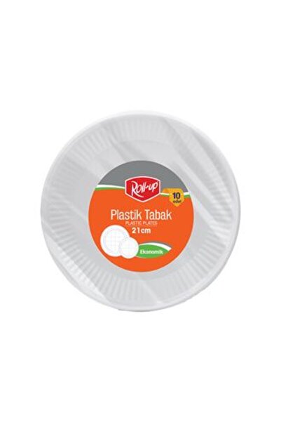 Roll-Up 4 قطع أطباق بلاستيكية 10 قطع 21 سم