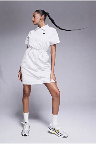 Nike Жіночий спортивний одяг Everything Wovens Сукня-сорочка Біла жіноча сукня