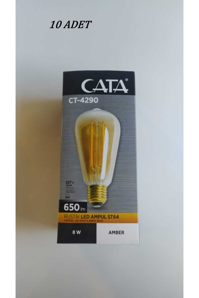 Cata CT-4290 FİLAMENT AMPUL AMBER 8W 10 ADET