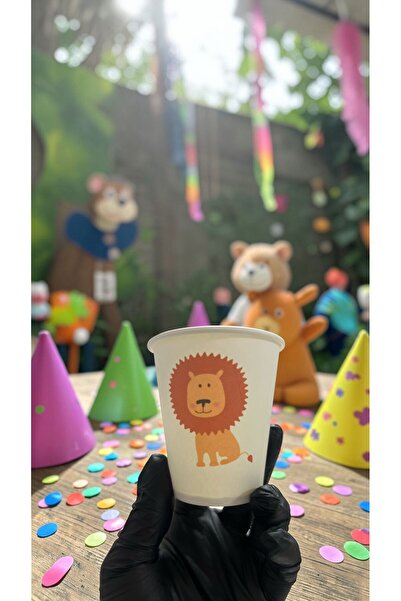 SBStrend Animal-Jungle-Amazon-Zoo Birthday Party Lion-Themed Disposable 7 oz ...