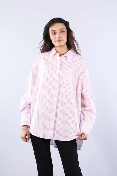 Mckanzie 5512 Thin Thick Line Single Pocket Hidden Button Shirt