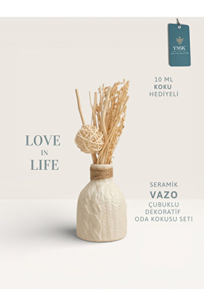 YNSK Luxury | Love in Life | İthal Seramik Vazo Çubuklu Dekoratif Oda Kokusu ...