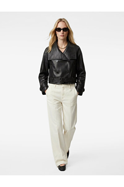 Koton Standard Waist Ribbed Double Leg Pants - Straight Fit Jean