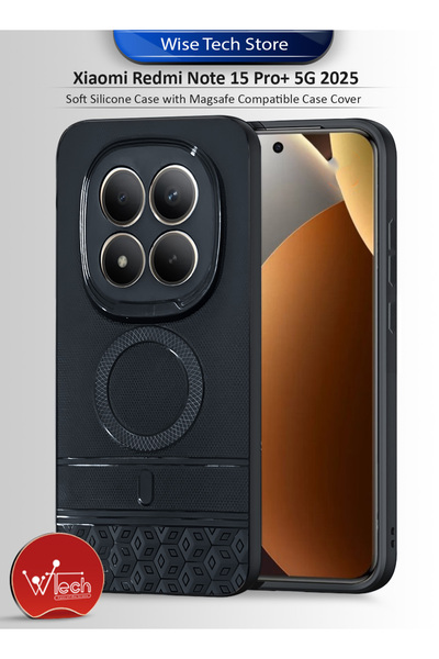 Wtech جراب سيليكون ناعم لهاتف شاومي ريدمي نوت 15 برو+ 5G 2025، متوافق مع تقني...