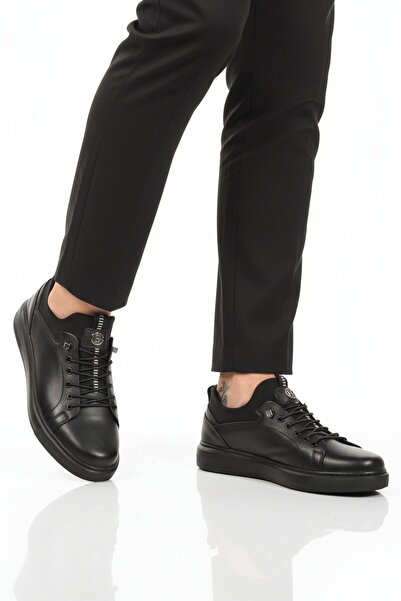 Aspor Black Genuine Leather Men's Casual Shoes