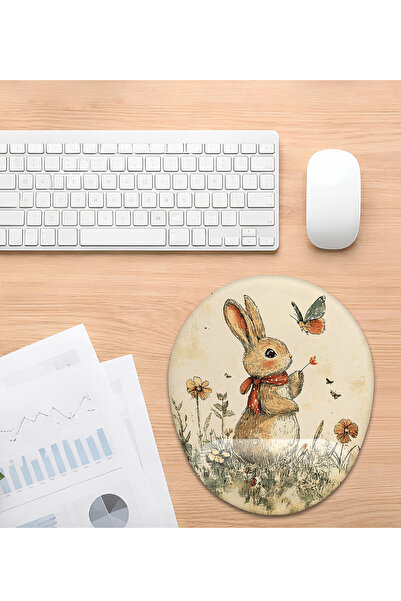 iyi fikirler Sevimli Tavşan Bilek Destekli Mouse Pad Ergonomik Kaymaz Taban Mousepad Fare Altlığı