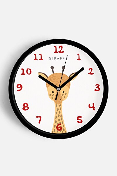 JHAAR Ceas de perete pentru camera copiilor cu design drăguț de girafă - 25 c...