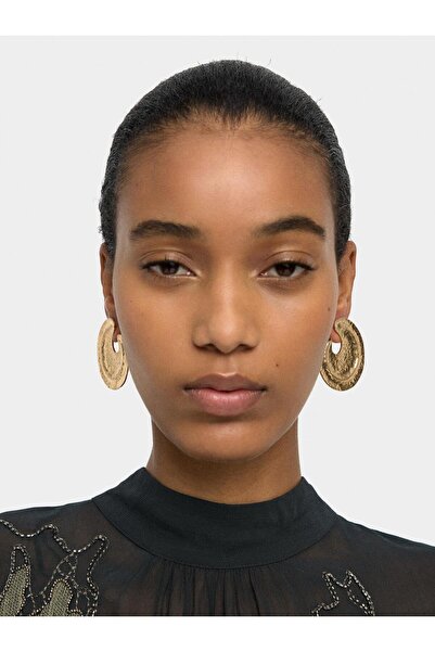 PARFOIS Kabartma Detaylı Maxi Yuvarlak Küpe