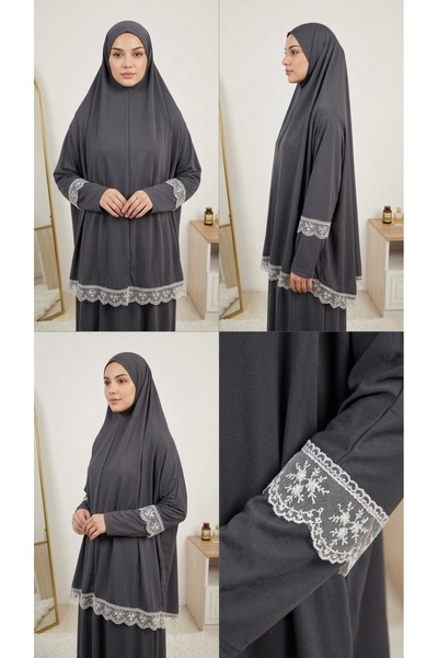 Handmade Dantel detaylı Namaz Kıyafeti Namazlık Takım (tesettür elbise)