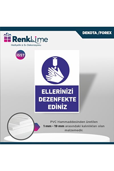 renklime Warning Sign - Disinfect Your Hands