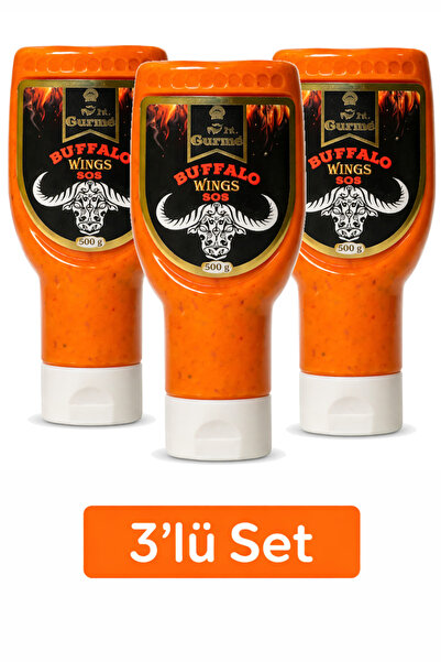 Mr Gurme Buffalo Sos 500 Gr (Kanat Sosu Marinasyon ve Dip Sos) x 3 Adet