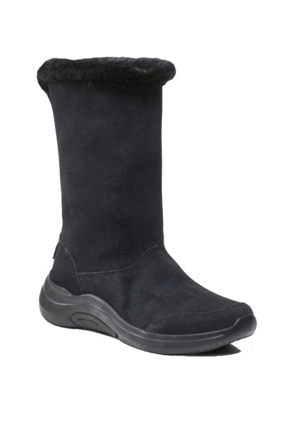 SKECHERS Ghete din piele întoarsă până la jumătatea gambei pentru femei, negr...