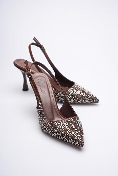 Griffa Women's Evening Dress Stone Detailed Fabric Evening Dress 9cm Heeled S...