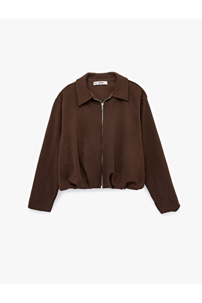 Koton Rahat Kalıp Uzun Kollu Polo Yaka Fermuarlı Sweatshirt