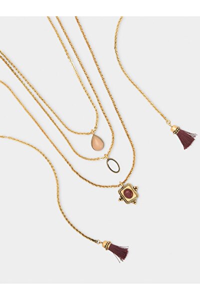 PARFOIS Taşlı ve Püsküllü Kolye