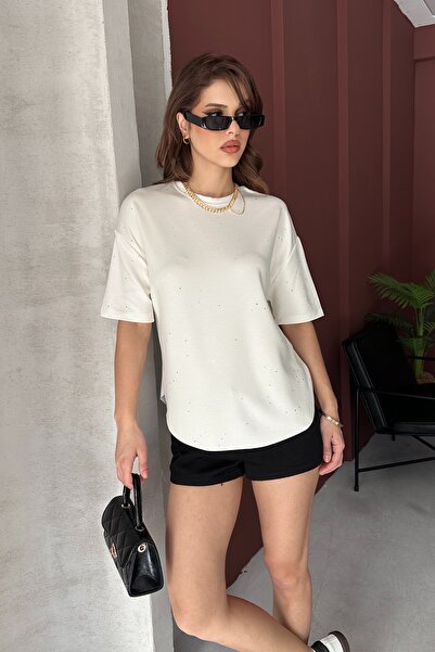 queencity ΓΥΝΑΙΚΕΙΟ ΜΑΛΑΚΟΥ ΥΦΗΜΑΤΟΣ ΑΣΗΜΕΝΙΟ ΒΑΣΙΚΟ T-SHIRT