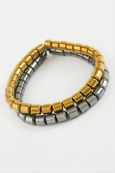 ZERO LAND سوار STOROZAL من الحجر الطبيعي الهيماتيت (قطعتان) (182810) - إبرولي